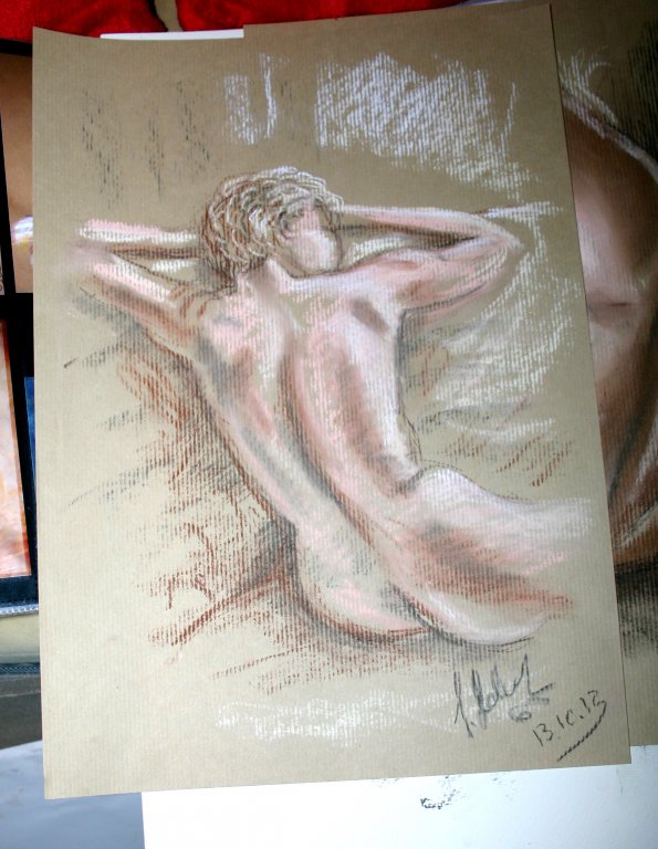 Schnell Akt in Pastell